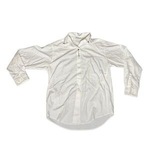 Tabi International Vintage White Blouse with Floral Embroidery Size Medium